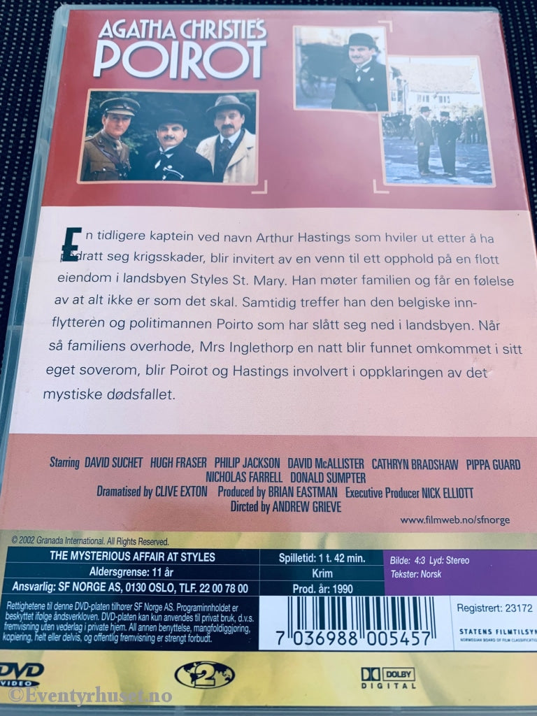 Agatha Christies Poirot. Stylesmysteriet. Dvd. Dvd