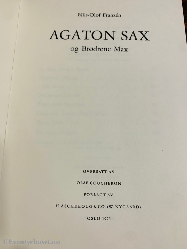 Agaton Sax Og Brødrene Max. 1975. Fortelling