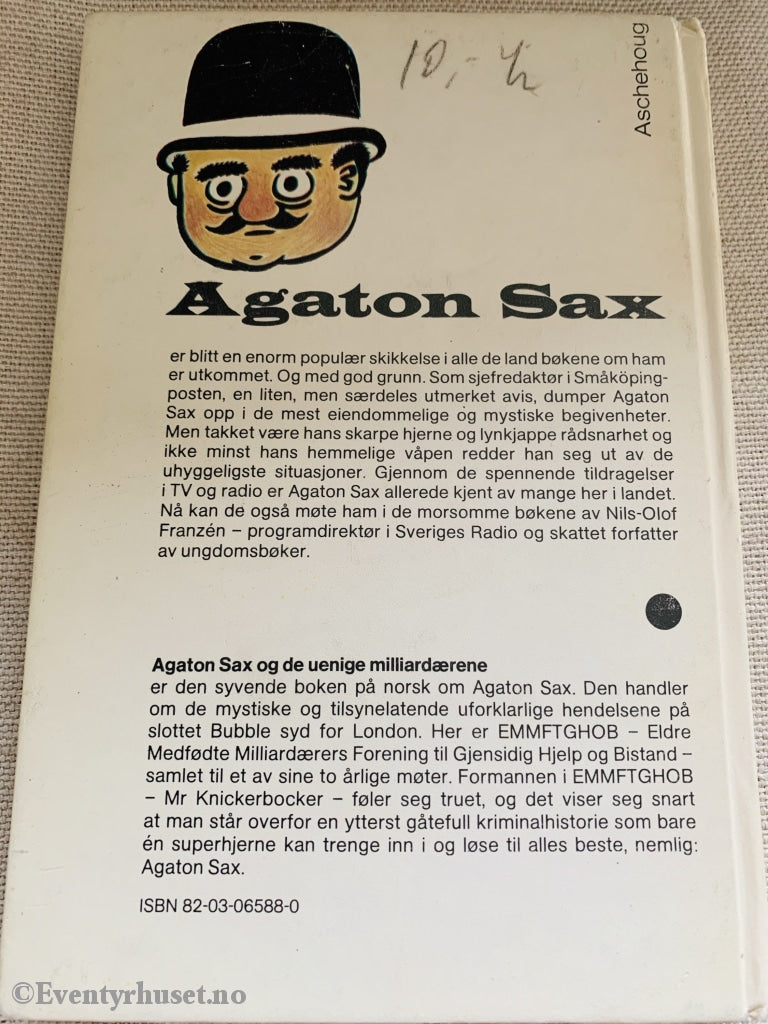 Agaton Sax Og De Uenige Milliardærene. 1975. Fortelling