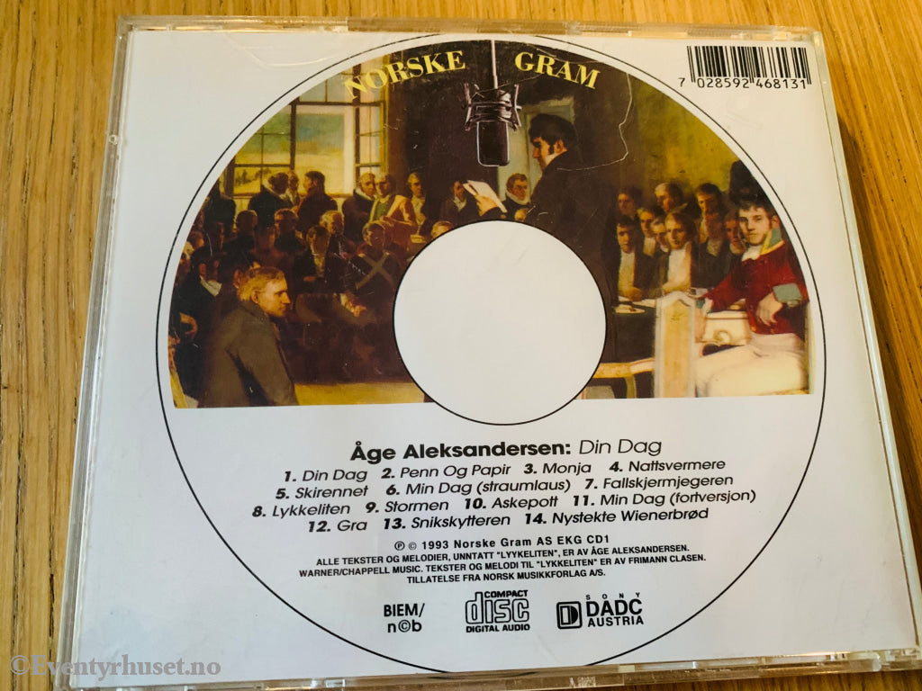 Åge Aleksandersen. 1993. Din Dag. Cd. Cd