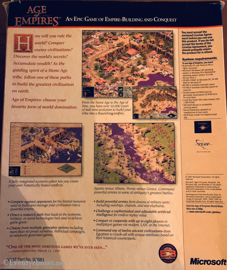 Age of Empires. Big Box PC-spill.