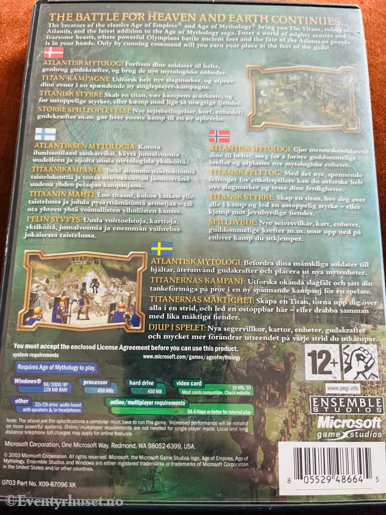 Age Of Mythology - The Titans Expansion. Pc - Spill. Pc Spill