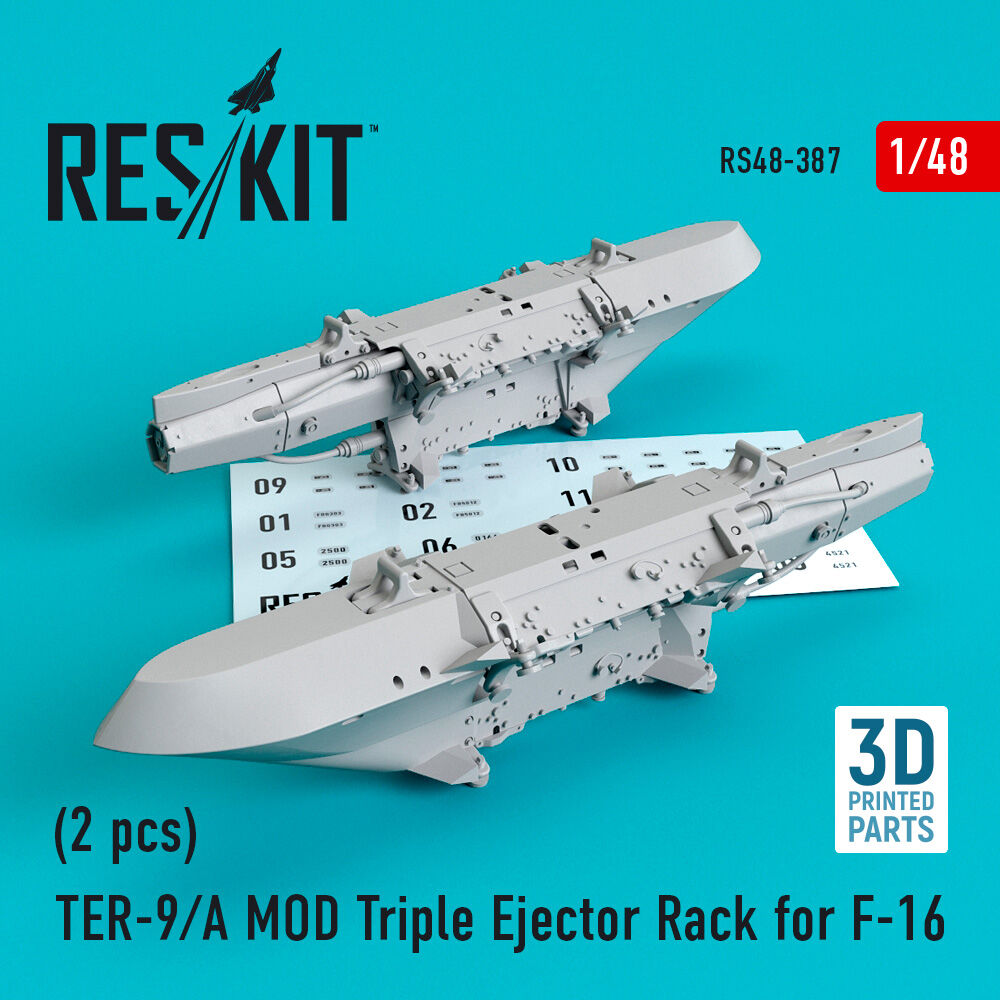 TER-9/A MOD Triple Ejector Rack for F-16 (2 pcs) (3D Printed)
