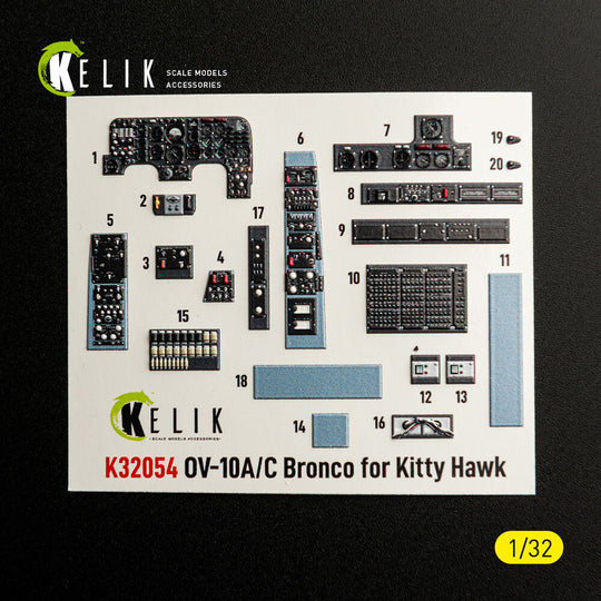 OV-10A/C Bronco - interior 3D decals for Kitty Hawk/Zimi models kit