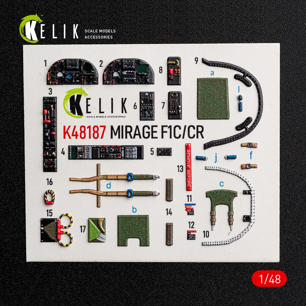 Mirage F1C/CR - interior 3D decals for Italeri