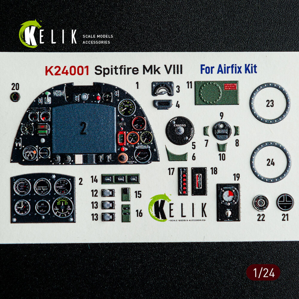 Spitfire Mk VIII interior 3D decals for Airfix kit