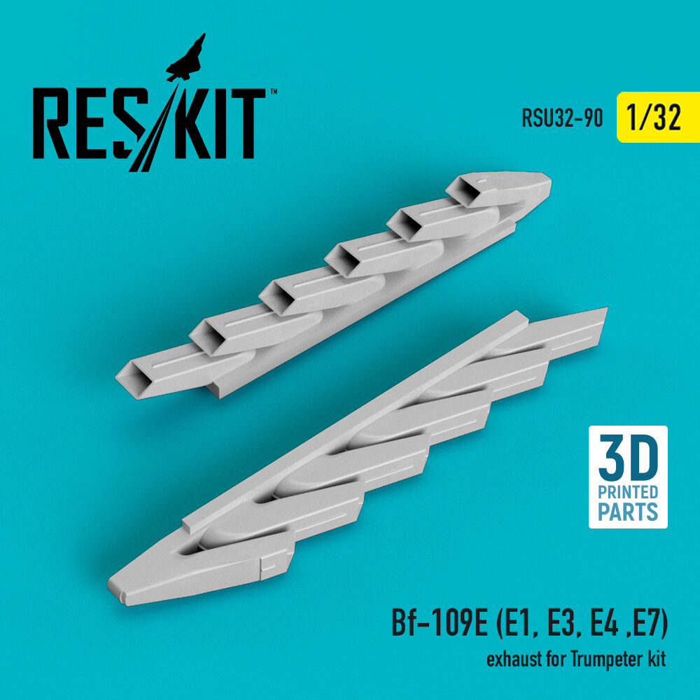 Bf-109E (E1,E3,E4,E7) exhaust for Trumpeter kit (3D Printed)
