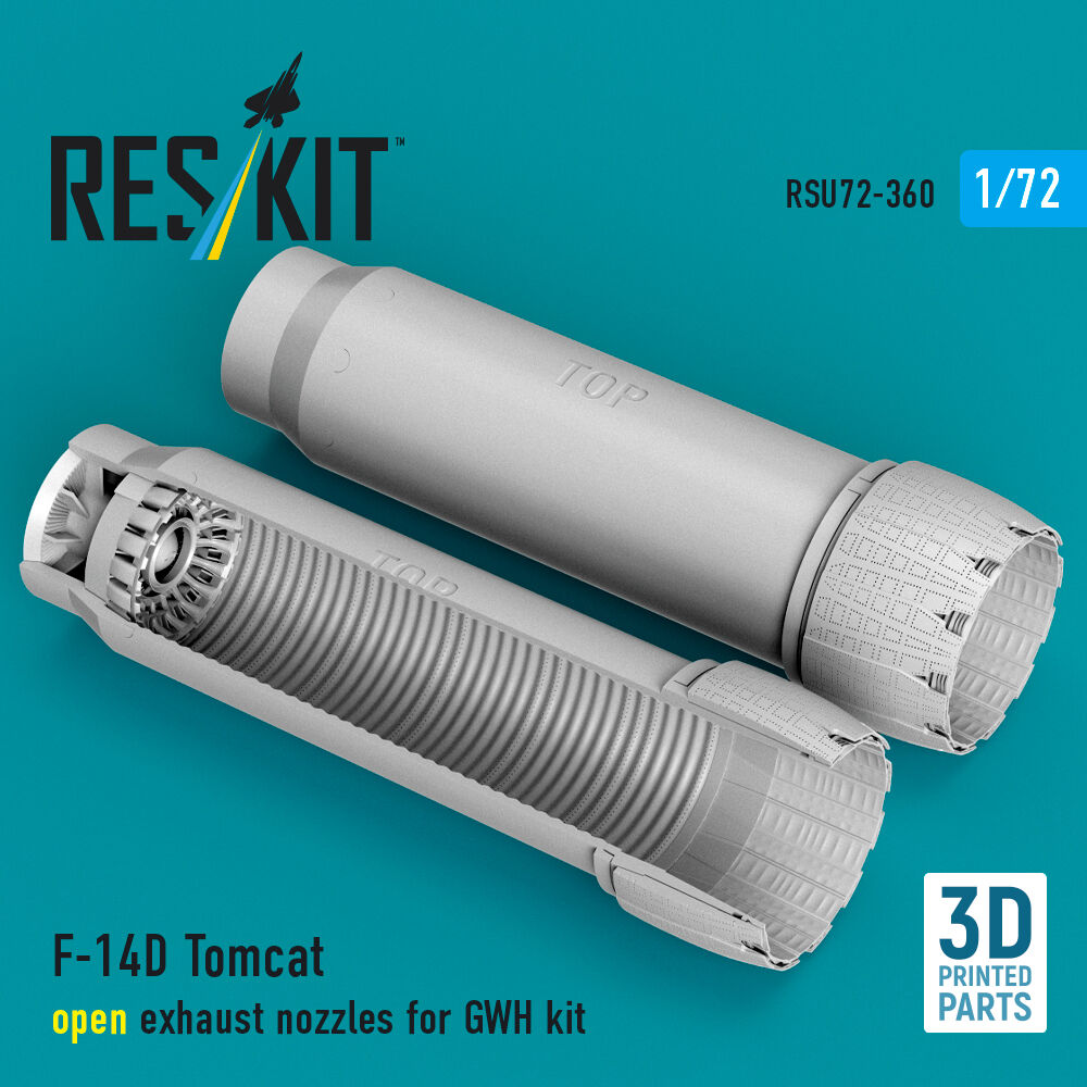 F-14D Tomcat open exhaust nozzles for GWH kit (3D Printed)
