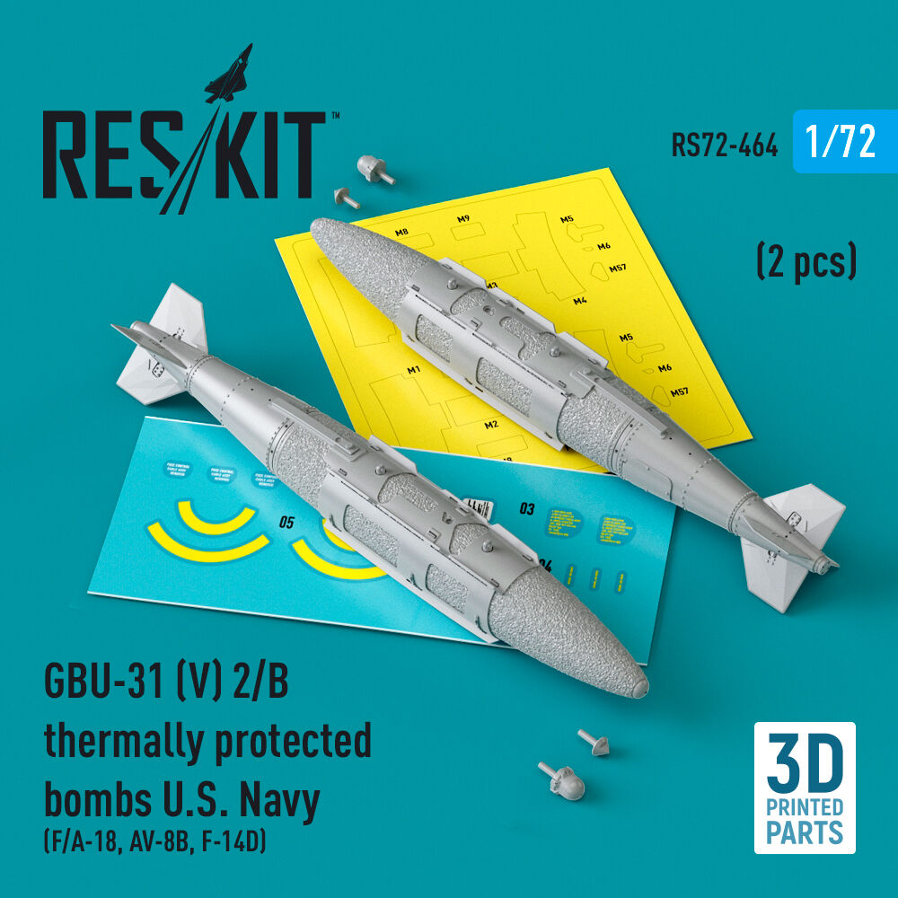GBU-31 (V) 2/B thermally protected bombs U.S. Navy (2 pcs) (F/A-18, AV-8B, F-14D)(3D Printed)