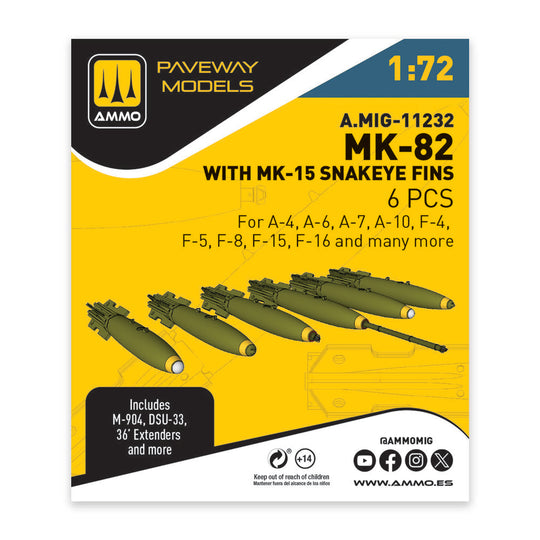 MK-82 with MK-15 Snakeye fin (6 pcs)
