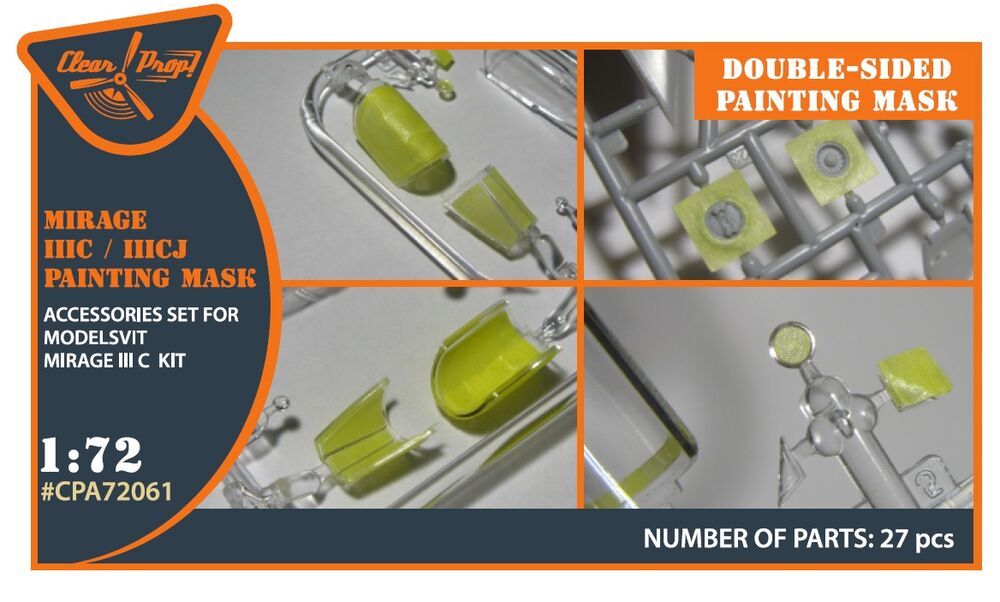 Mirage IIIC/IIICJ double-sided painting mask for Modelsvit kit