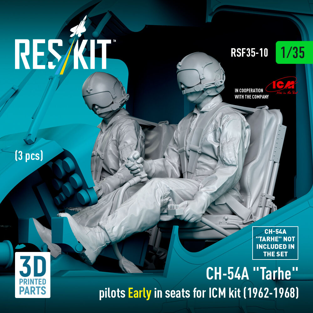 CH-54A Tarhe pilots Early in seats for ICM kit (1962-1968) (3 pcs) (3D Printed)