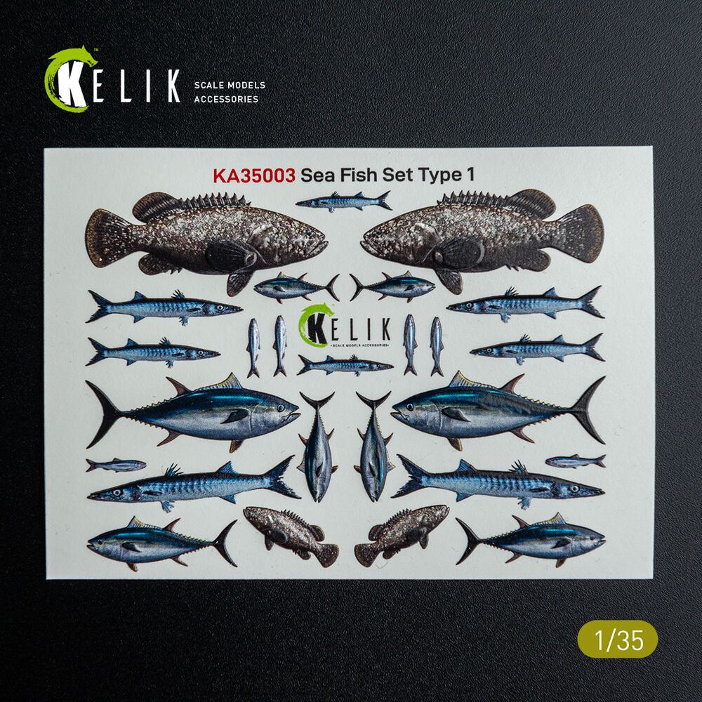 Sea Fish set Type 1 - 3D Decal for dioramas