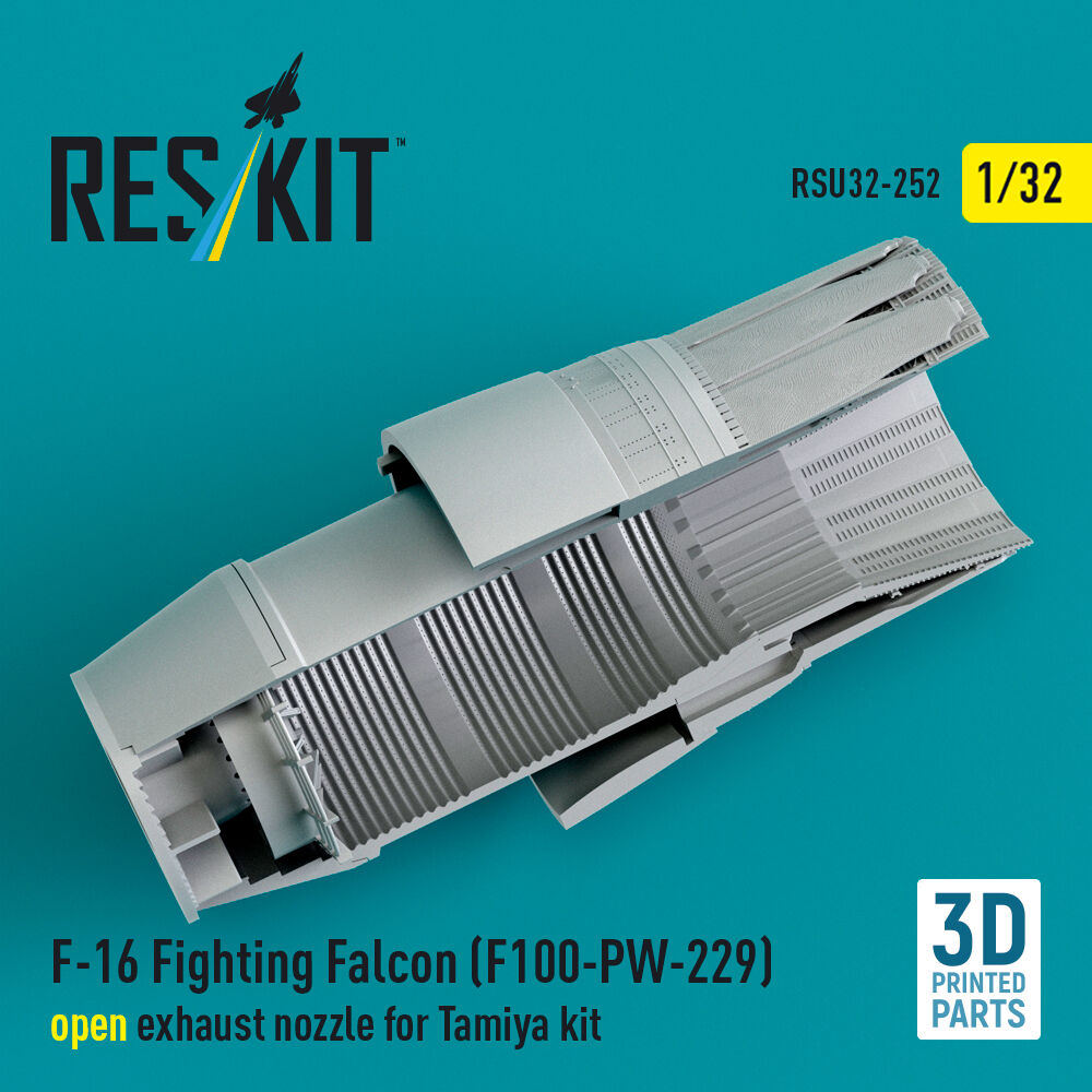 F-16 Fighting Falcon (F100-PW-229) open exhaust nozzle for Tamiya kit (3D Printed)