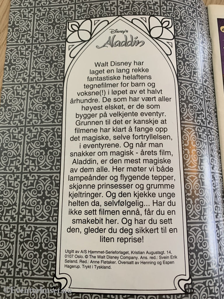 Aladdin. 1993. Tegneserieblad