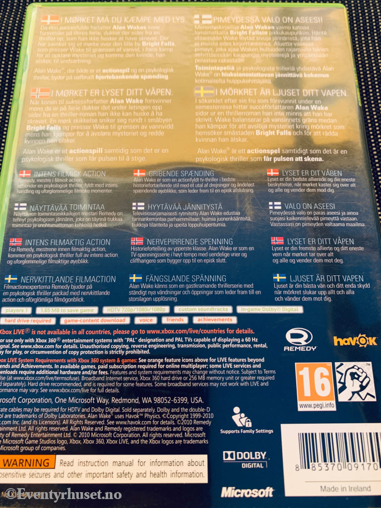 Alan Wake, 2010. Xbox-360-spill.