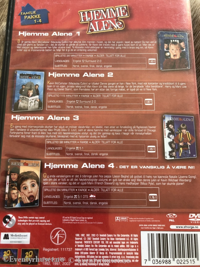 Alene Hjemme. Dvd Samleboks. Alle 4 Filmene!