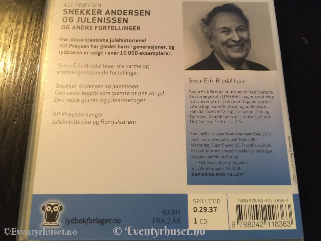 Alf Prøysen. 2006. Snekker Andersen Og Julenissen Andre Fortellinger. Cd. Lydbok
