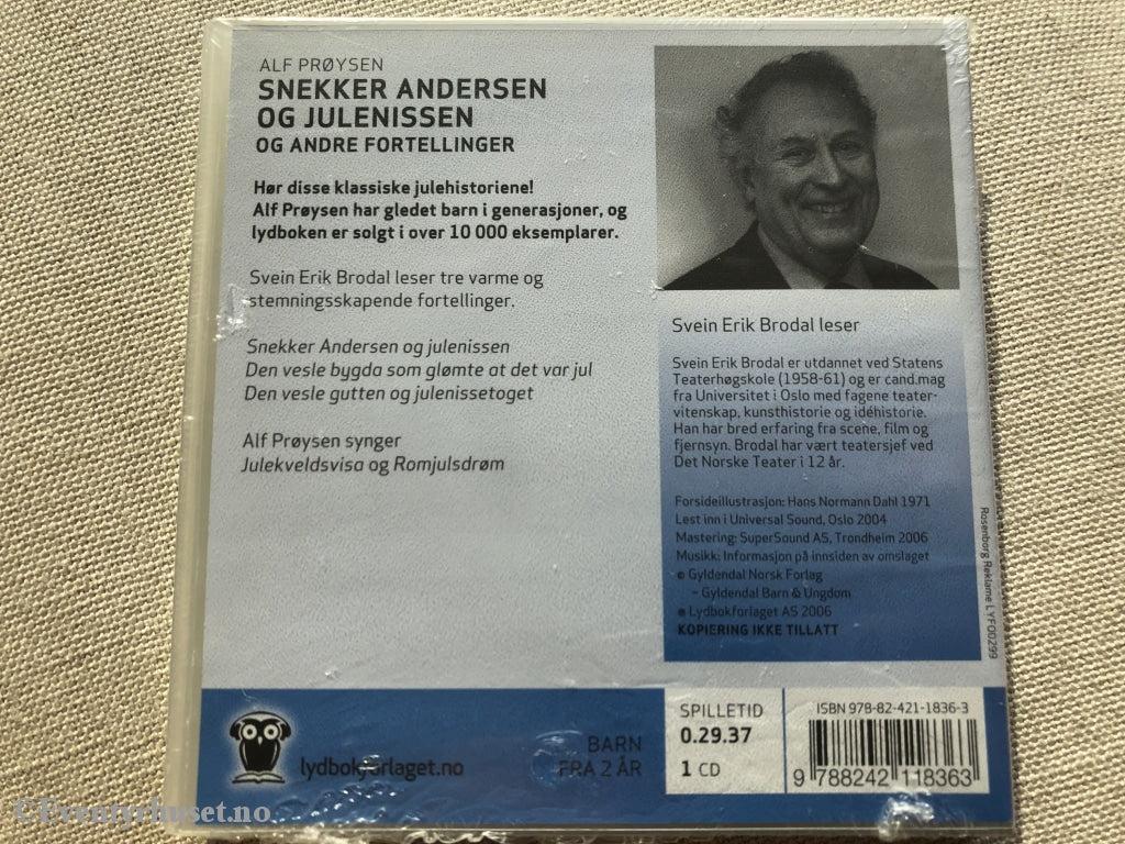 Alf Prøysen. 2006. Snekker Andersen Og Julenissen Andre Fortellinger. Cd. Ny I Plast! Lydbok