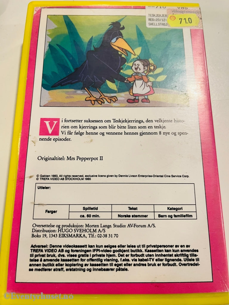 Alf Prøysen´s Teskjekjerringa 2. 1983. Vhs Big Box. Box