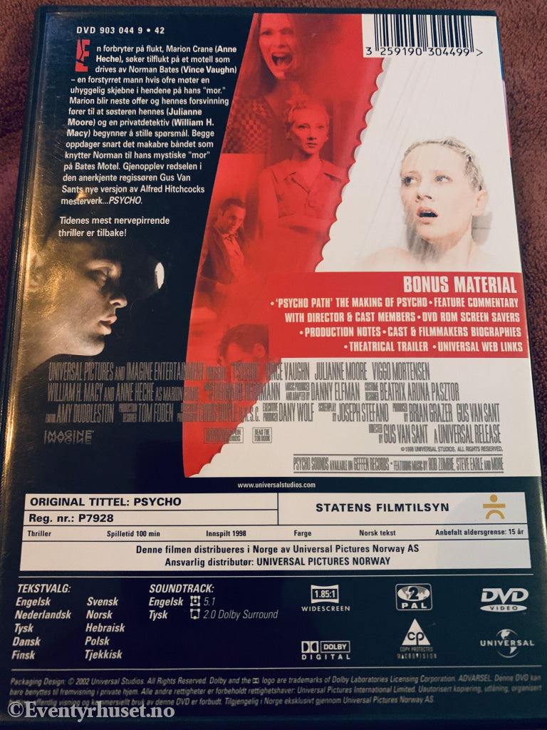Alfred Hitchcock. 1998. Psycho. DVD. DVD