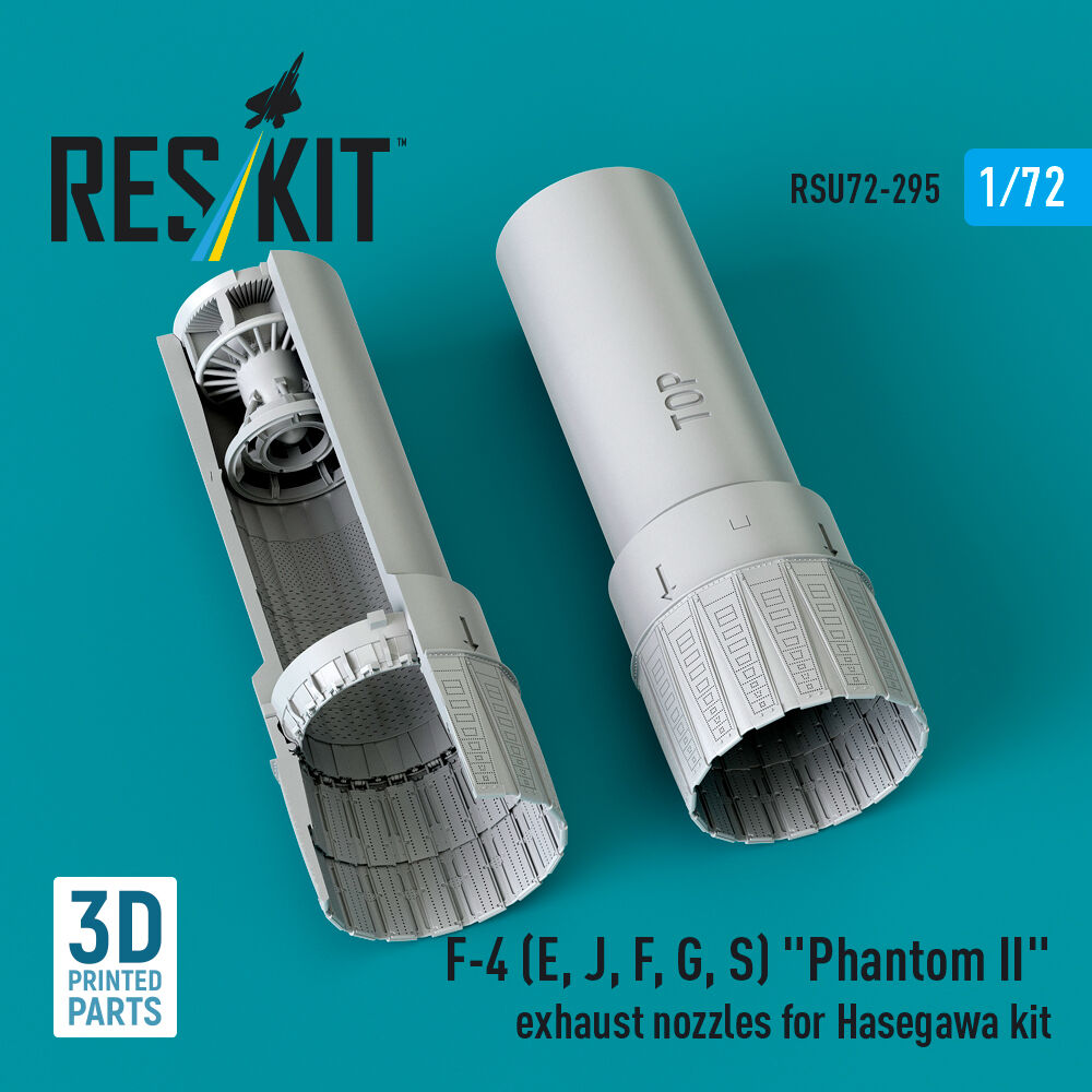 F-4 (E, J, F, G, S) Phantom II exhaust nozzles for Hasegawa kit (3D Printed)