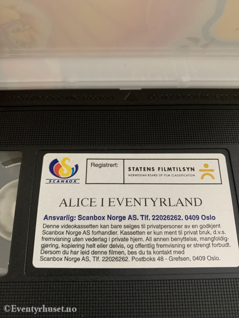 Alice I Eventyrland. 1994. Vhs. Vhs