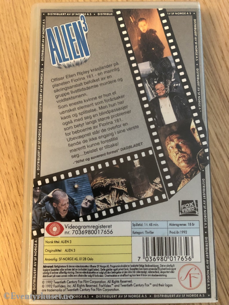 Alien 3. 1992. Vhs. Vhs