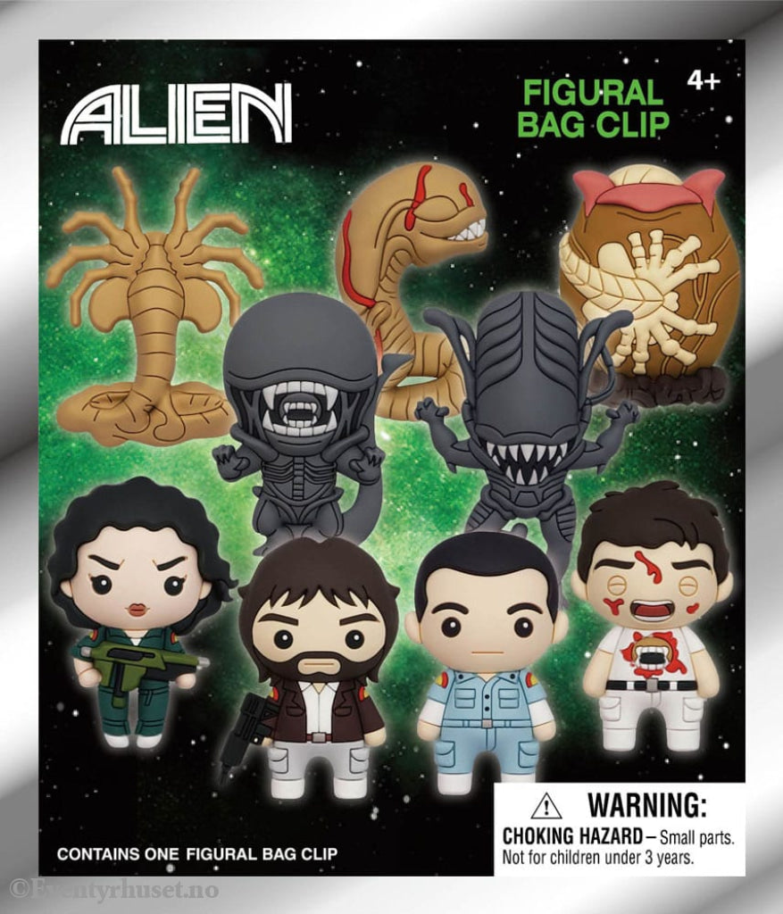Alien 3D PVC Bag Clips Series 1 Display (24) Fashion & Accessories