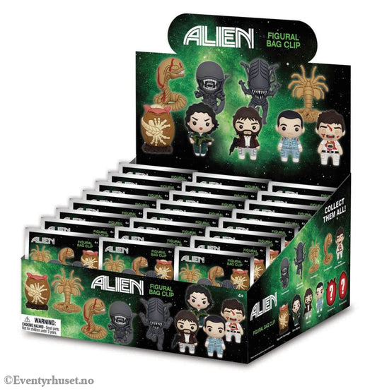 Alien 3D PVC Bag Clips Series 1 Display (24) Fashion & Accessories