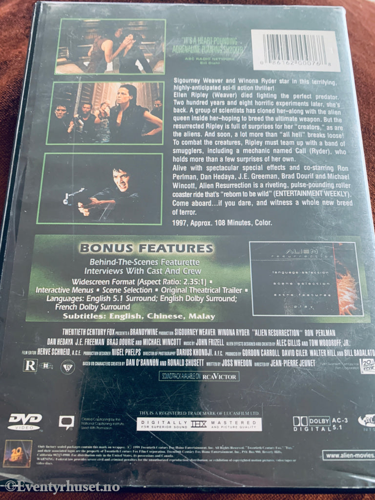 Alien Resurrection. DVD.