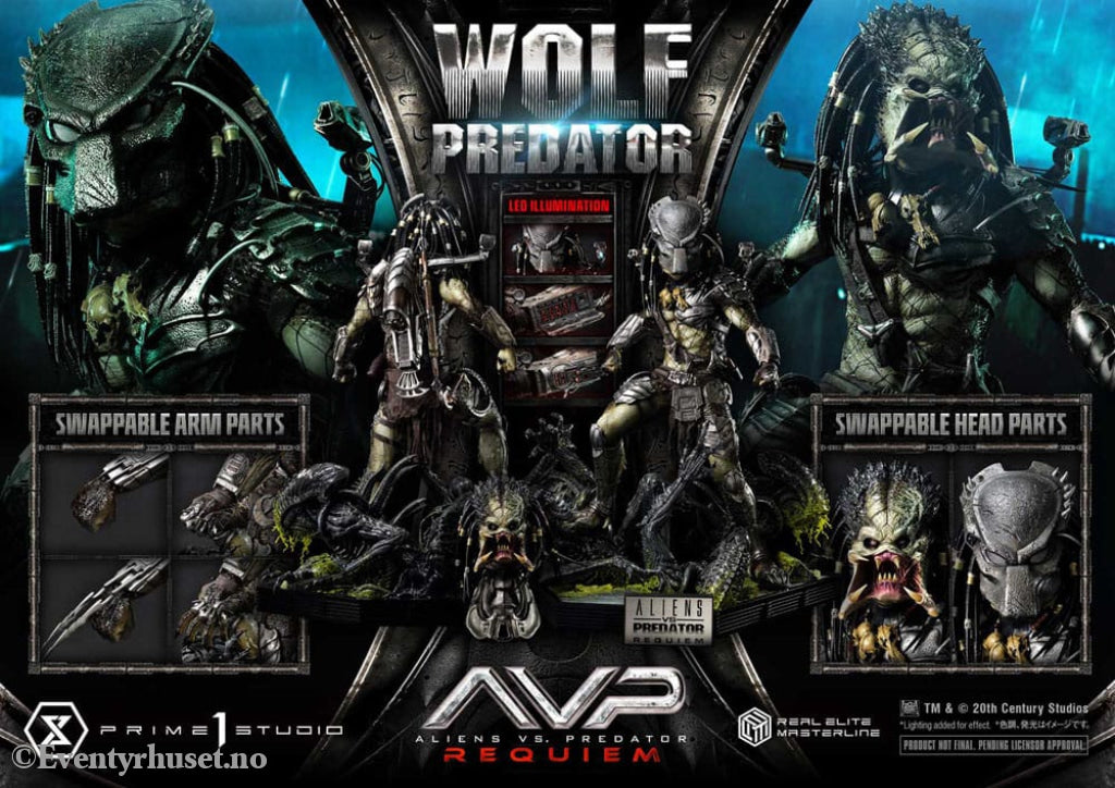 Alien vs. Predator Real Elite Masterline Series Statue 1/3 Requiem Wolf Predator 95 cm Collectibles