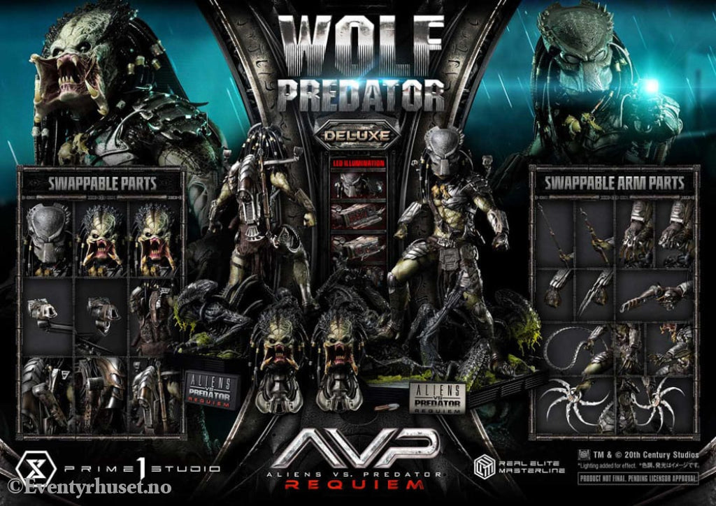 Alien vs. Predator Real Elite Masterline Series Statue 1/3 Requiem Wolf Predator Deluxe Ver. 95 cm Collectibles