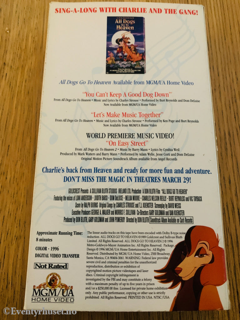 All Dogs Go to Heaven 2 1996 VHS.