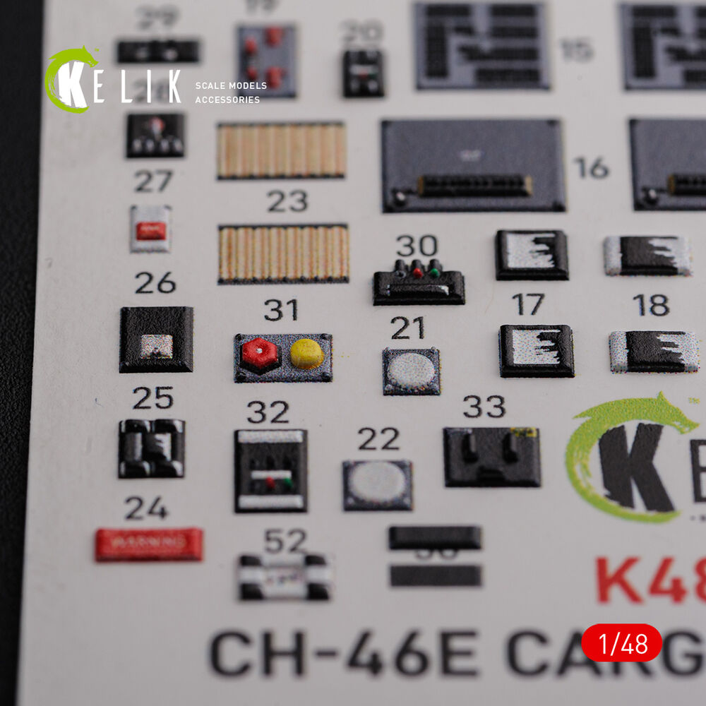 CH-46E Cargo compartment interior 3D decals for Academy kit