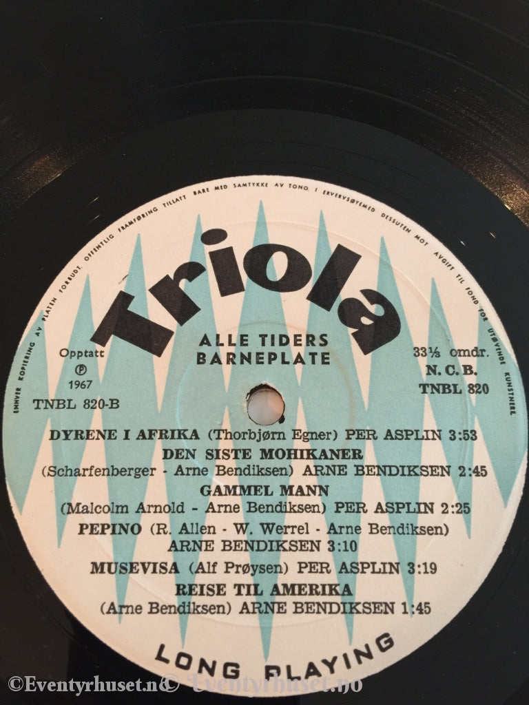 Alle Tiders Barneplate Vol. 1. 1967. Lp. Lp Plate