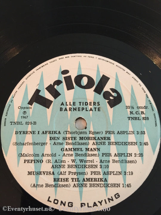 Alle Tiders Barneplate Vol. 1. 1967. Lp. Lp Plate