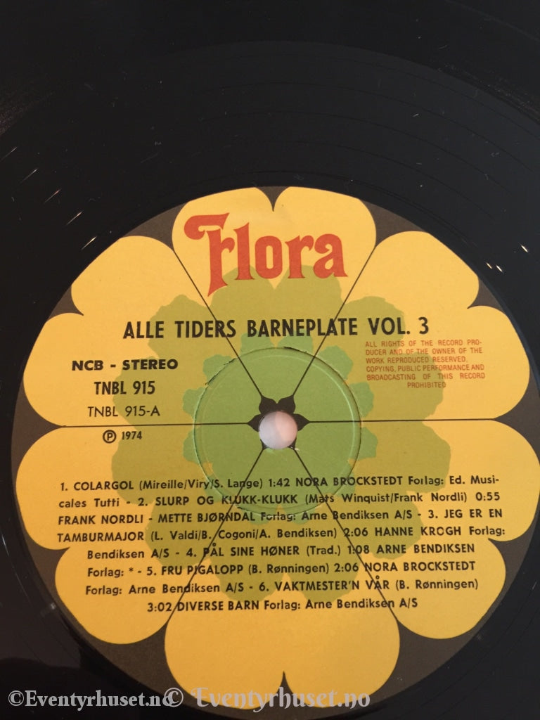 Alle Tiders Barneplate Vol. 3. 1974. Lp. Lp Plate