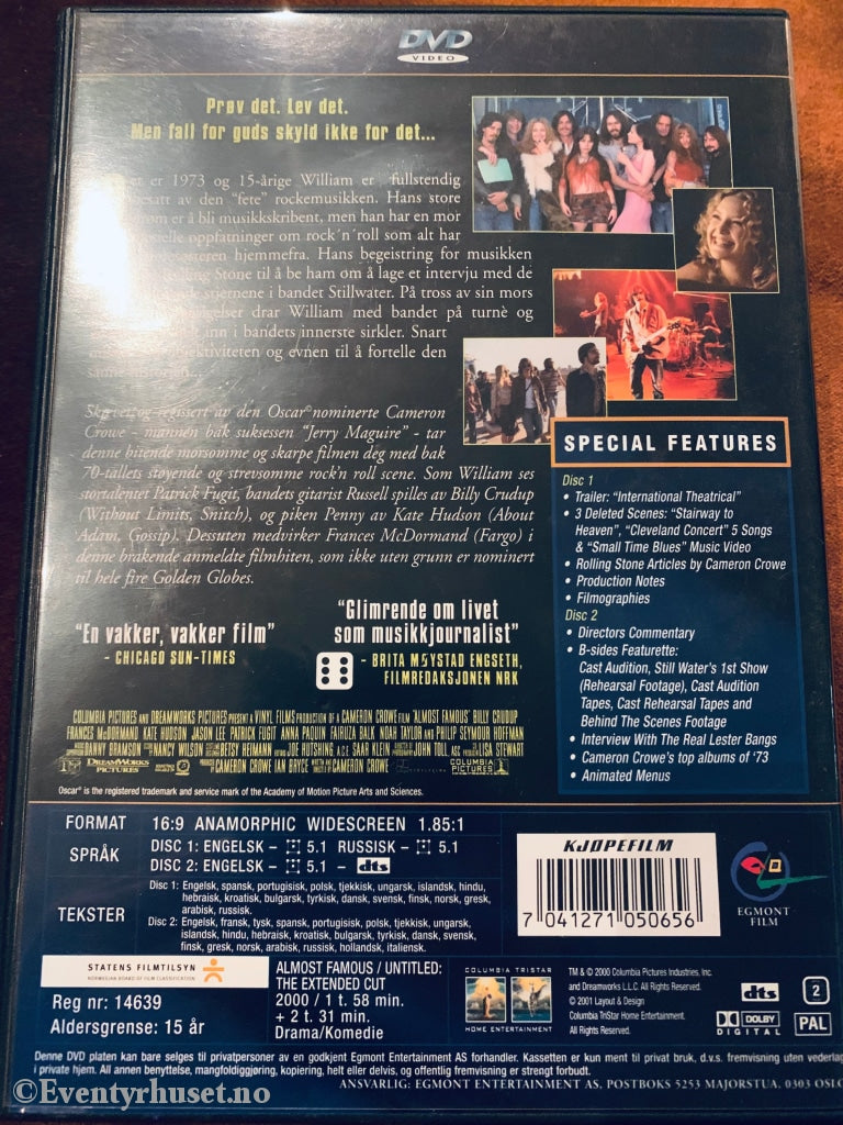 Almost Famous. Dvd. Dvd