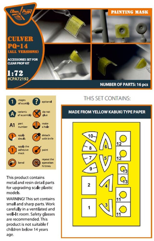 Culver PQ-14 (all versions) painting mask for CP kits