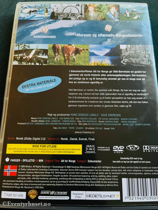 Alt For Norge. 2005. Dvd. Dvd