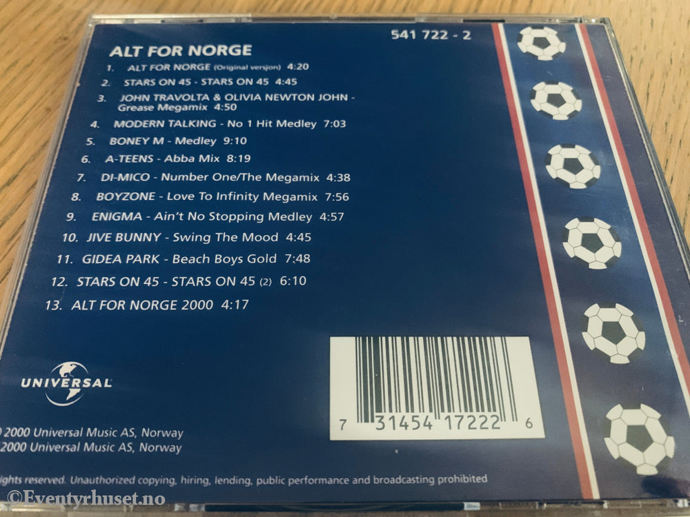 Alt For Norge – Partymix 2000, 2000. CD.