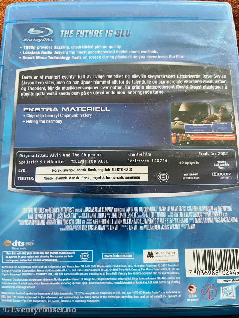 Alvin & Gjengen. Blu Ray. Blu-Ray Disc