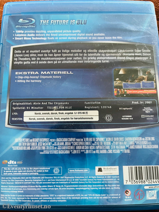 Alvin & Gjengen. Blu Ray. Blu-Ray Disc