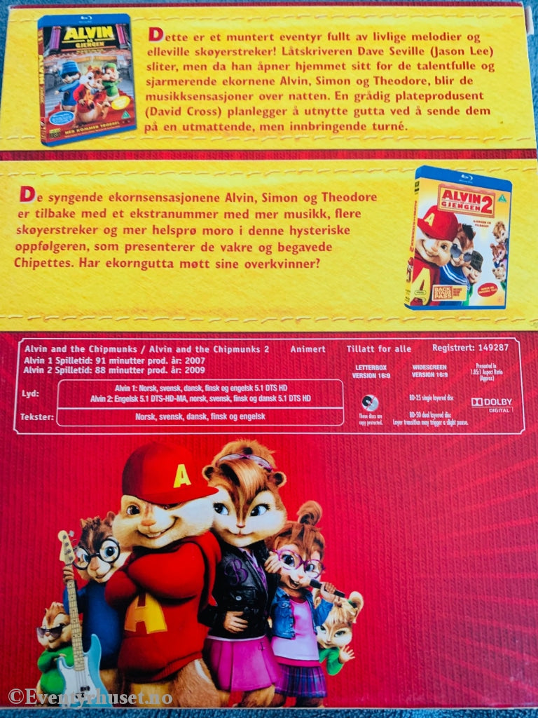 Alvin Og Gjengen 1 & 2. Blu-Ray Samleboks. Blu-Ray Disc