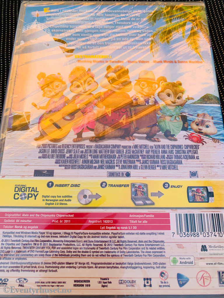 Alvin og gjengen 3. Chip-O-Hoi. 2011. DVD. Ny i plast! DVD