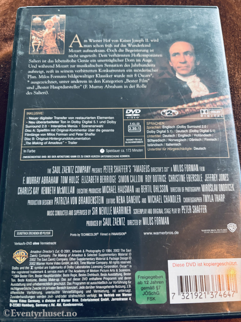 Amadeus: Director's Cut (1984). DVD.