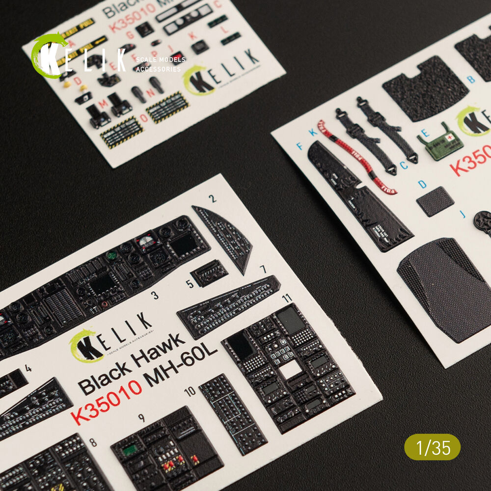 MH-60L Black Hawk interior 3D decals for Kitty Hawk / Zimimodel kit