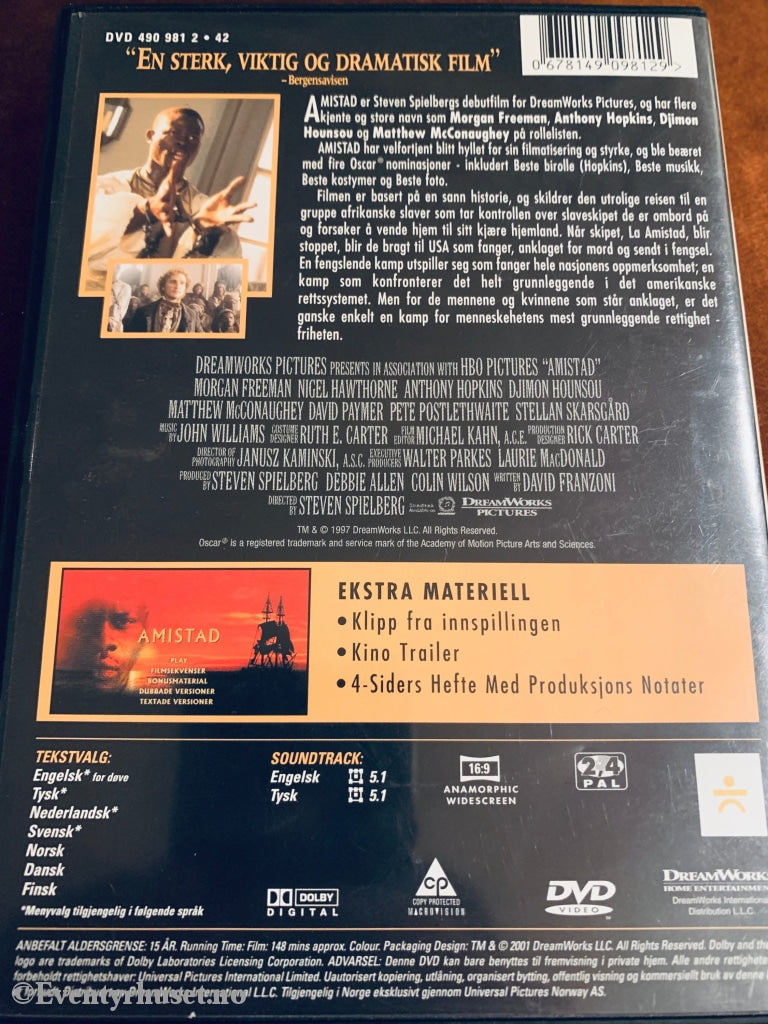 Amistad. 1997. Dvd. Dvd