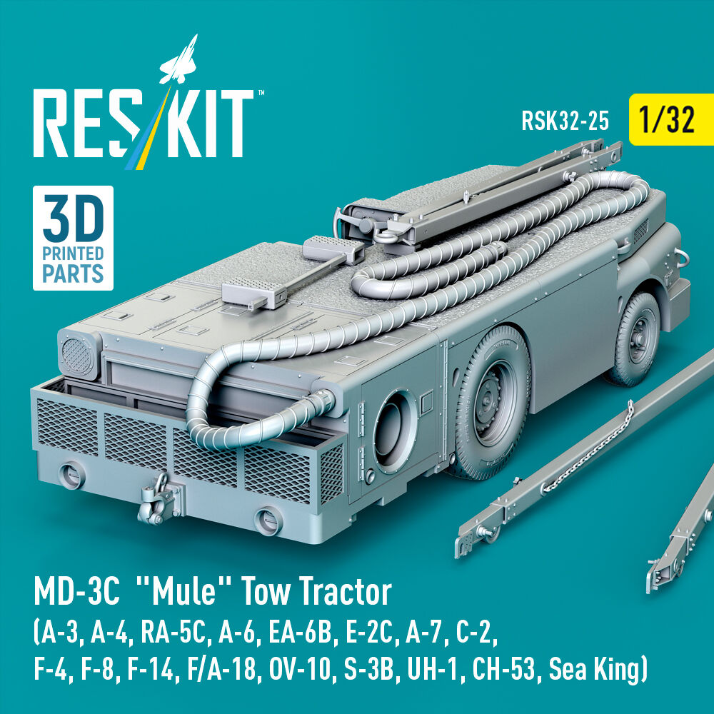 MD-3? Mule Tow Tractor (A-3, A-4, RA-5C, A-6, EA-6B, E-2C, A-7, C-2, F-4, F-8, F-14, F/A-18, OV-10, S-3B, UH-1, CH-53, Sea King) (3D Printed model kit)